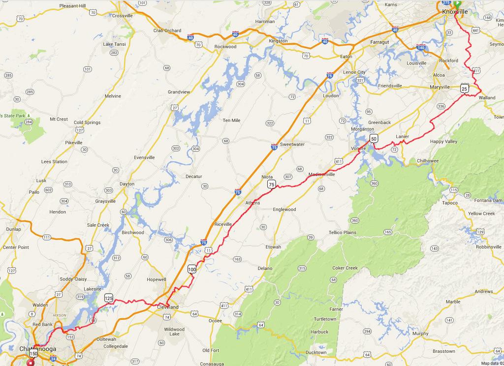Knoxville to Chattanooga &