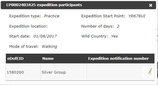 In order to generate this form, you will first need to add the required practice and/or qualifying expedition information to your chosen participants.