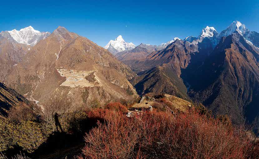Scenic views of Everest, Ama Dablam, Island Peak, and Lhotse are the major attraction. Tengboche Monasty and Khumjung village are the major highlights of this trekking.