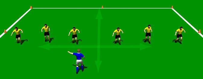 Defensive Footwork Warm Up This drill is a good introduction to a session on defending. It can be incorporated in your warm up. The drill places an emphasis on defensive footwork and body stance.