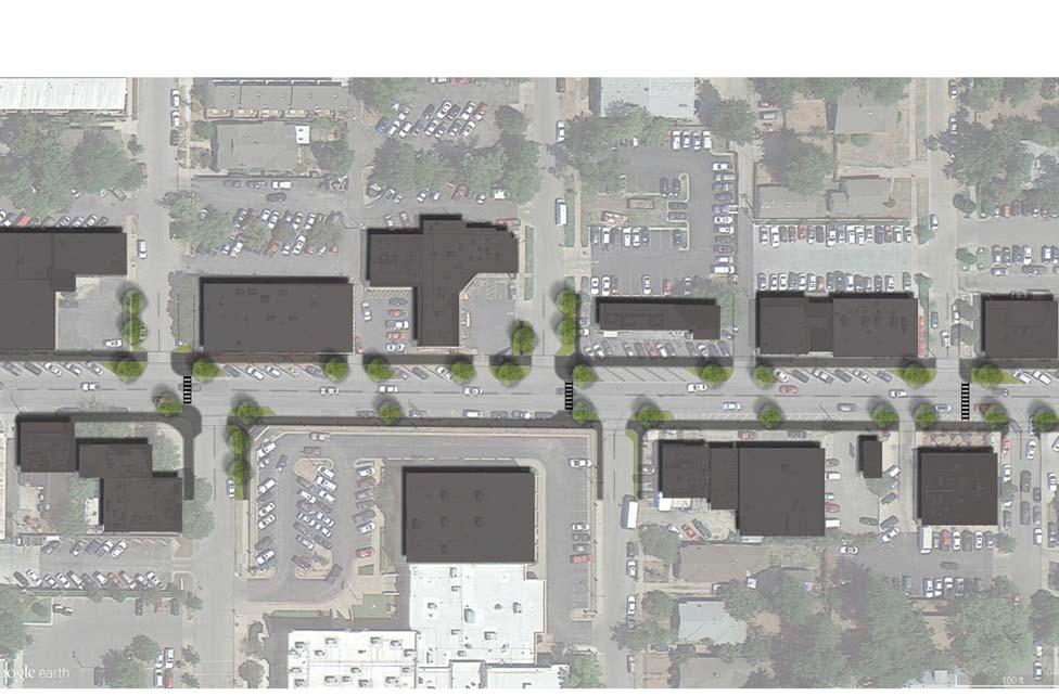 Ave Existing aerial of E 15th Street Added sidewalk and