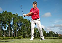 Most amateurs turn their bodies too fast, whipping the club inside and setting up a poor sequence, tempo and contact. HOW TO DO IT: Follow the steps below.