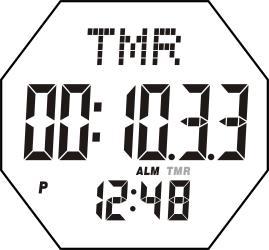 Stopwatch reaching the maximum(59 59 99), thenon-alarm prompted to restart the stopwatch timer. Stop the stopwatch, on buttin operation will not automatically return ti time display mode.