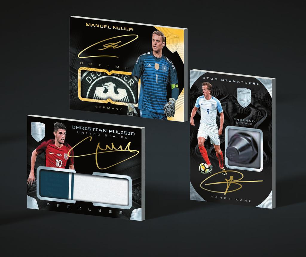 For the first time, find autograph cards with the studs from match-worn soccer boots.