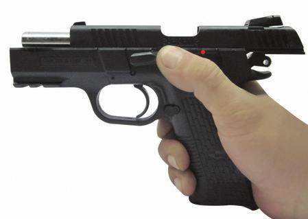 See Fig 26A and 268 If you fired the pistol and wish to stop firing, immediately push the trigger block safety to the
