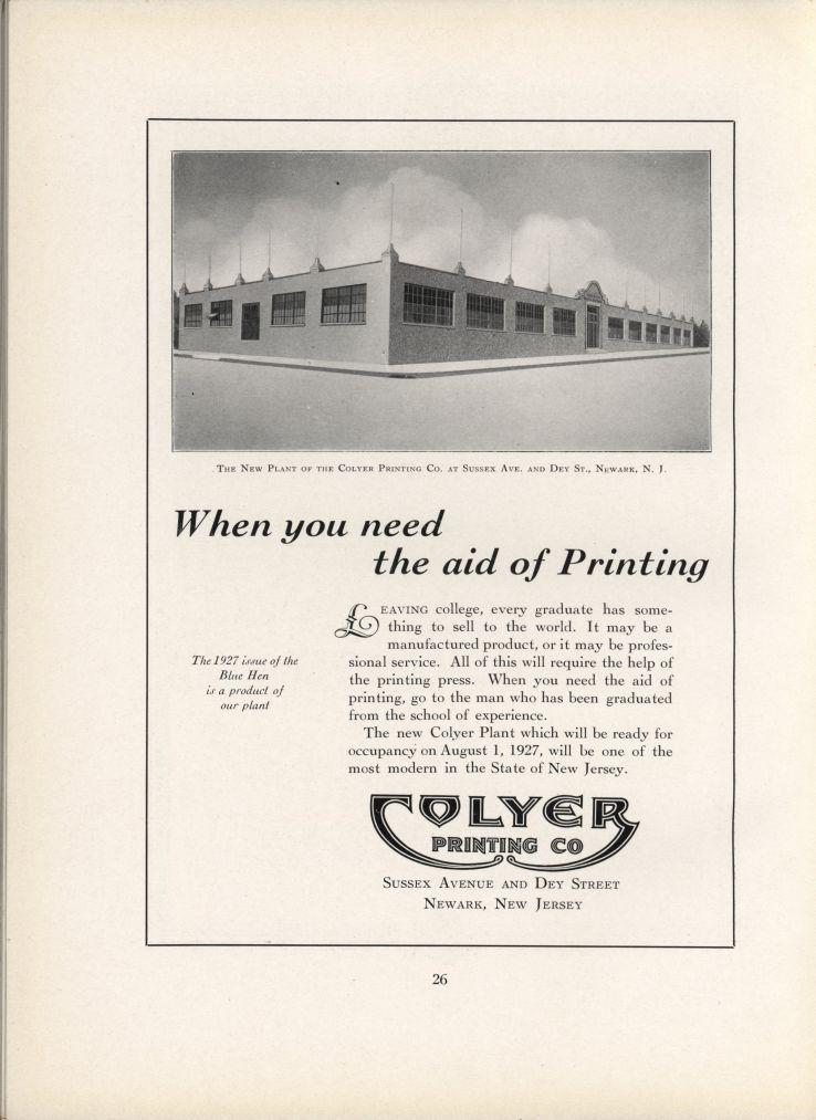 When you need the aid of Printing L EAVING college, every graduate has something to sell to the world. It may be a manufactured product, or it may be profes- Tke 1927 issue of ike sional service.