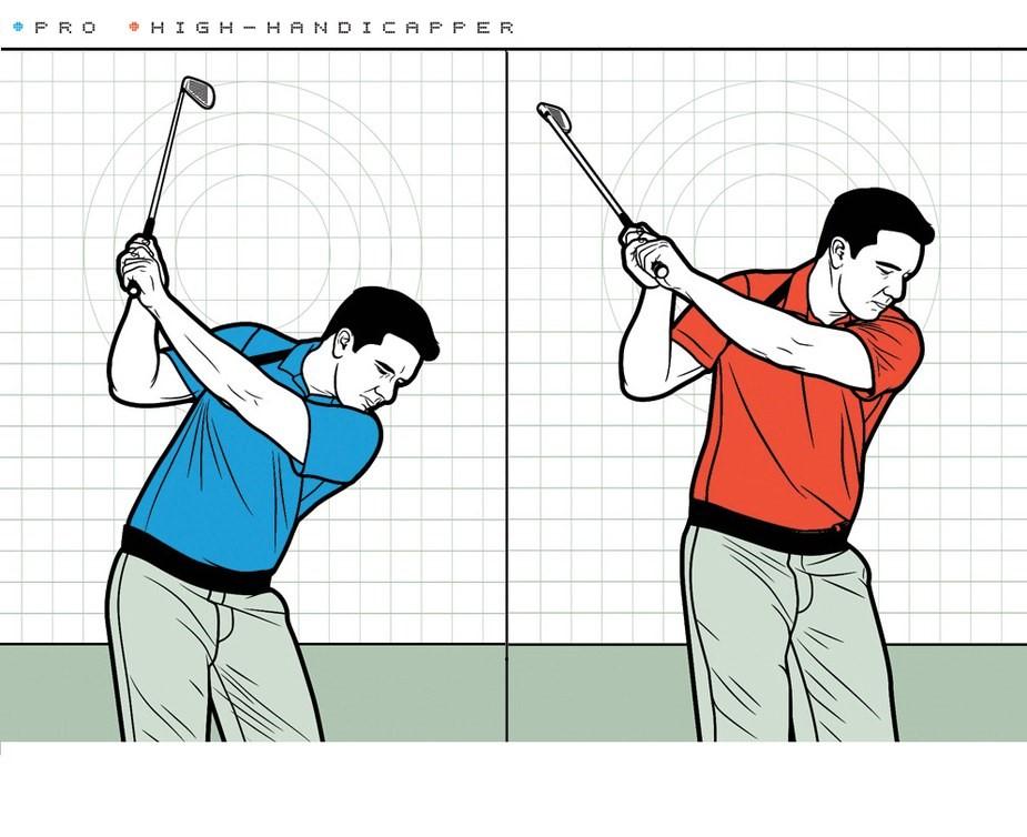 BETTER YOUR GOLF SWING SHOULDER TILT AT THE TOP When it comes to amateur players trying to hit the ball longer, the advice that steals most of the attention is "Get more turn.