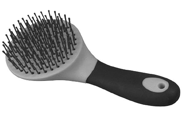 draw dandy brush across curry comb every few strokes to clean - do not use curry or dandy on mane and tail.