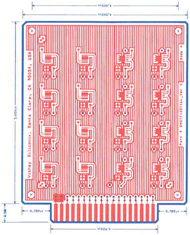 One PCB can accommodate eight PolarPAK packages (see Figure 6). Appendix B covers PCB fabrication details. PCBA characteristics: Surface finish: Immersion silver Board thickness: 3.175 mm [0.125 in.