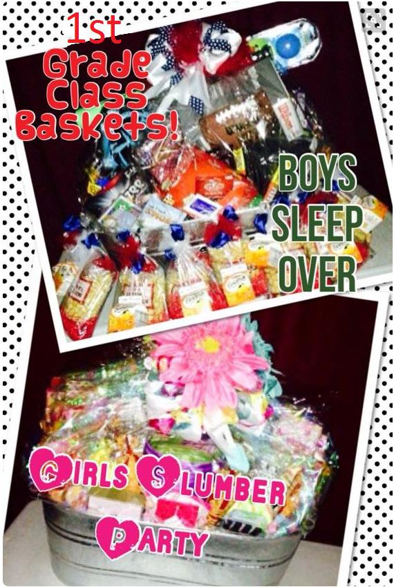 Mrs. Adler s Class Baskets are: Boy s Sleep Over Basket Ideas: (Last Name B-J) Flavored Popcorn Games Movies Gi* Cards Rock-in-Jump, Pump it Up, Target, Wal-Mart, etc