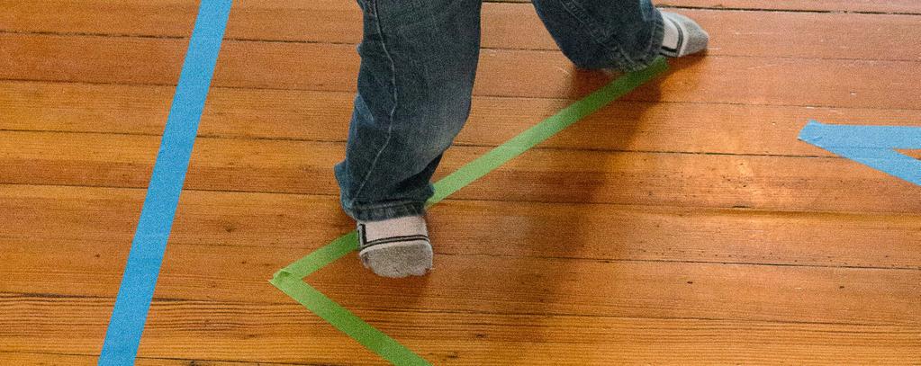 Walk the Line pom poms (optional) straws (optional) Tape several lines of tape on the floor with. Make one zig zag, one straight, one curvy if you can!
