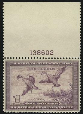 00 1936 Hunting Permit (RW3). Mint N.H., Very Fine... 350.00 5053 ww $1.