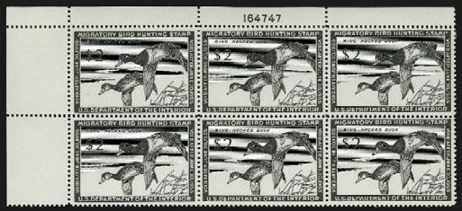 Very Fine-Extremely Fine, scarce matched set, Scott Retail as Mint N.H....(Photo Ex) 2,300.00 5099 wwa $2.00 1953 Hunting Permit (RW20).