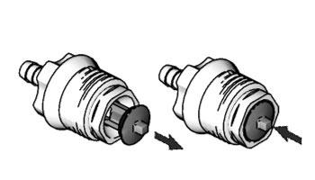 Operation Check Valve Troubleshooting Recommended if fluid is in the check valve. Poppet Valve Quick Clear 1. Disconnect check valve from siphon cup air hoses. 2. Unscrew check valve. 3.