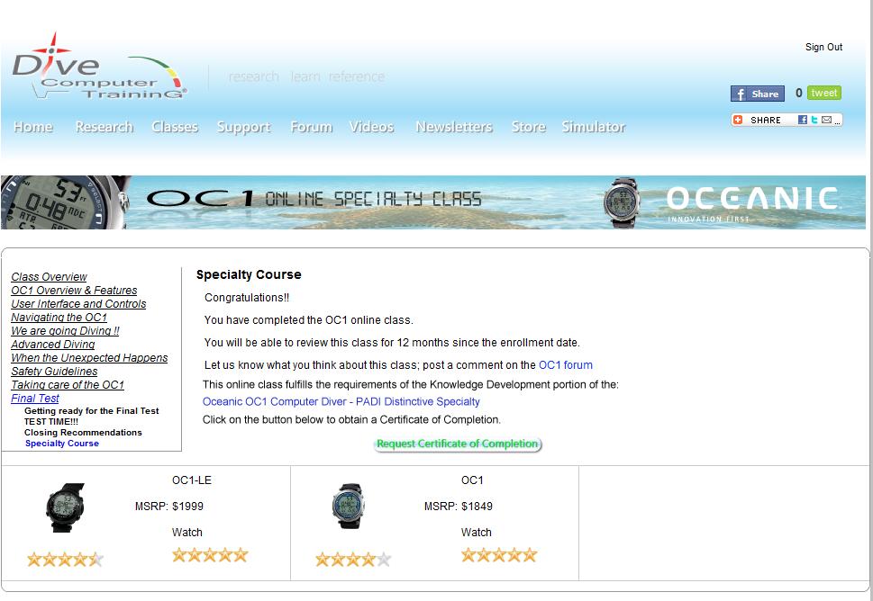 5.1 Enter Activation Code Oceanic OC1 Computer Diver PADI Distinctive Specialty And finally, student should enter the Activation Code in the required spaces and press the GO