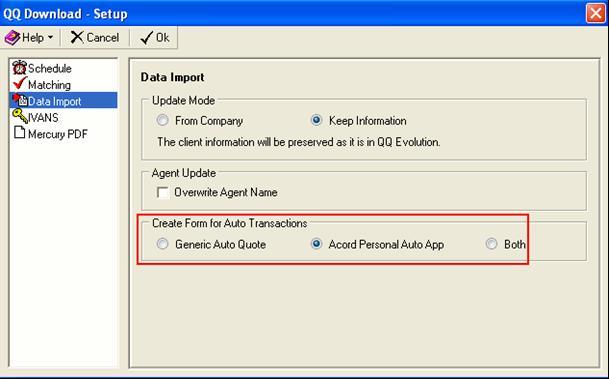 The last option in Data Import is choosing if you would like to automatically Create Form for Auto Transactions.