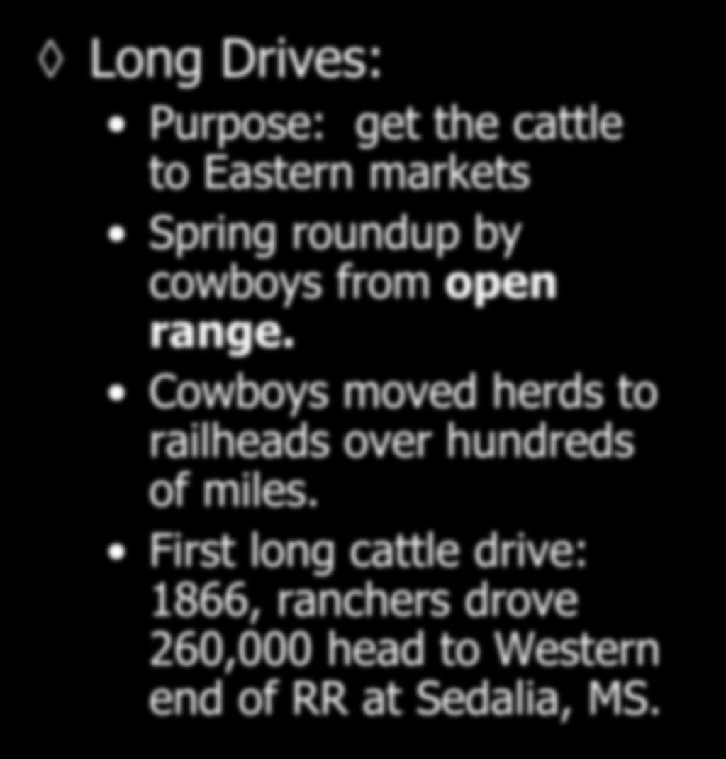 Ranching and Cattle Drives Long