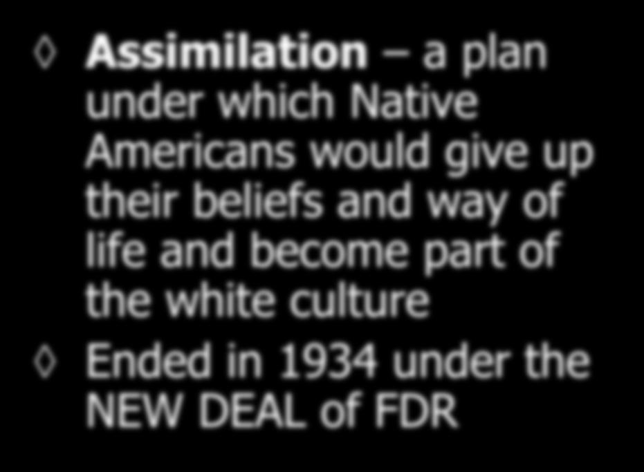 Government Supports Assimilation