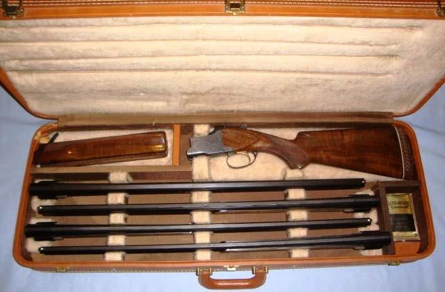 $ Buy, Sell or Trade $ BROWNING SUPERPOSED 4 BARREL SET FOR SALE 28 barrels in original Browning case. Small gauges unfired.
