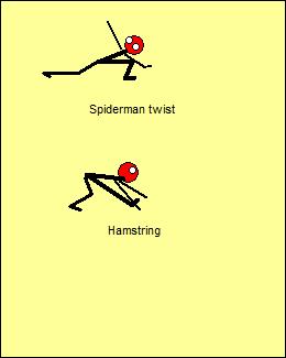 The head should be pushed in between the arms making a straight line to the floor from the hips. Hold for five seconds. Spiderman Step the leg forward into a Spiderman pose.