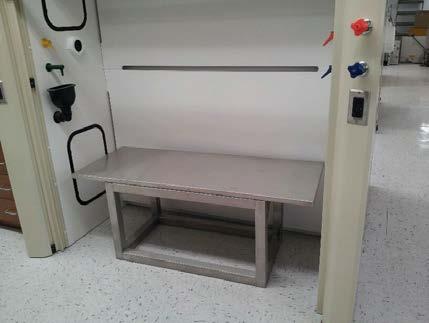 j. Support Bench for Walk-In Hood These benches can be configured two ways to allow flexibility to support experimental