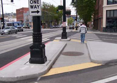 Pedestrian refuge island Seattle, WA Raised crosswalks