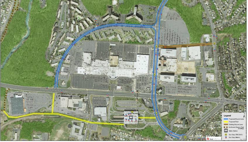 Proposed Pedestrian and Bicycle Trail Network Yellow line = proposed multimodal trail