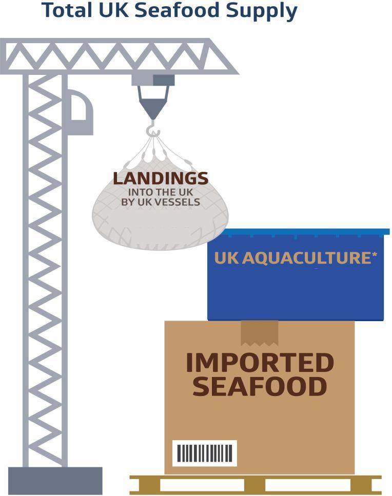 Total UK seafood supply: 4.62bn (+1.4%) 1,346,687t (-2.9%), 3.
