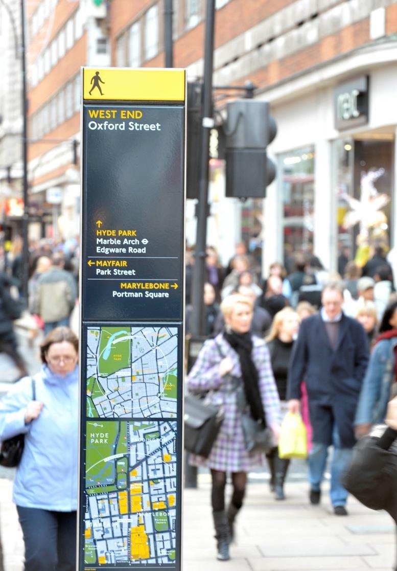 Wayfinding solution - Legible London Single wayfinding system for London Uses a human scale the five minute walk Give places names to build mental maps