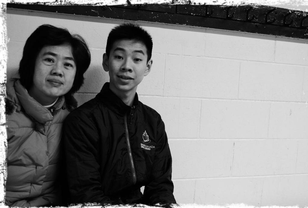 Tommy (right) pictured with his Mother Jieming Tommy is a Grade 12 athlete in figure skating who trains and competes with the Scarborough Figure Skating Club.