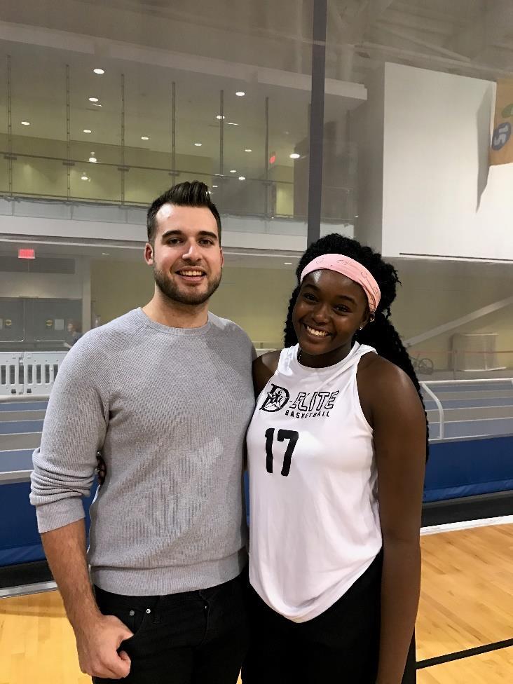 From left to right, Chad, Supervisor, Academy for Student Athlete Development at the Abilities Centre and Daija Daija is a Grade 12 basketball athlete who plays in a Prep School Elite League and