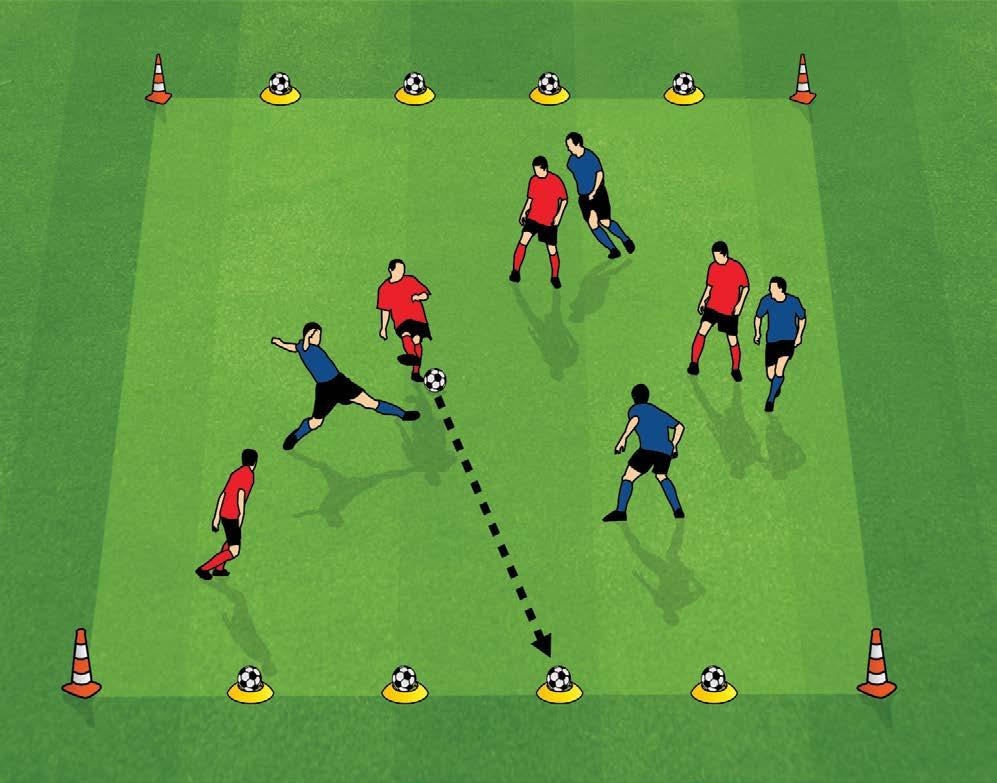 Small Sided Games HIT THE TARGET RECOMMENDED FOR 4-12 YEARS 1. Area of up to 25 x 20m. Modify area depending on the number and age of. 2. Divide the into teams with bibs. 3.