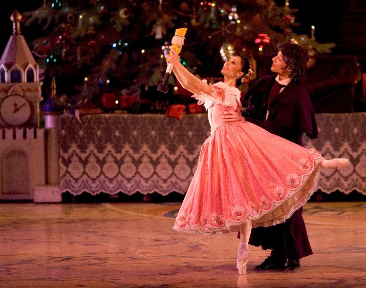 Entering the Theatre After the guests go to dinner, Drosselmeyer gives Clara her special present the magic nutcracker doll. Fritz returns to steal the doll and it breaks.