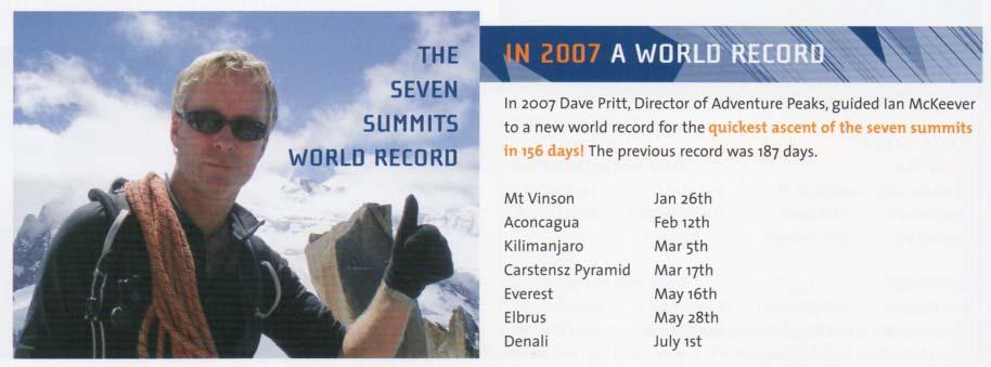 High altitude expeditions 7 summits Ian McKeever climbed the 7