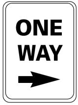 ONE WAY All traffic - bikes and cars - must move in the direction that