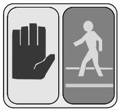 22 STOP/WALK SIGNAL When you see the red hand, that means DON T WALK.