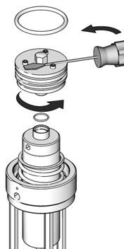 10) for damage and replace if necessary. See FIG. 10. Unscrew by hand or use a chain wrench to prevent distortion of the cylinder s shape.