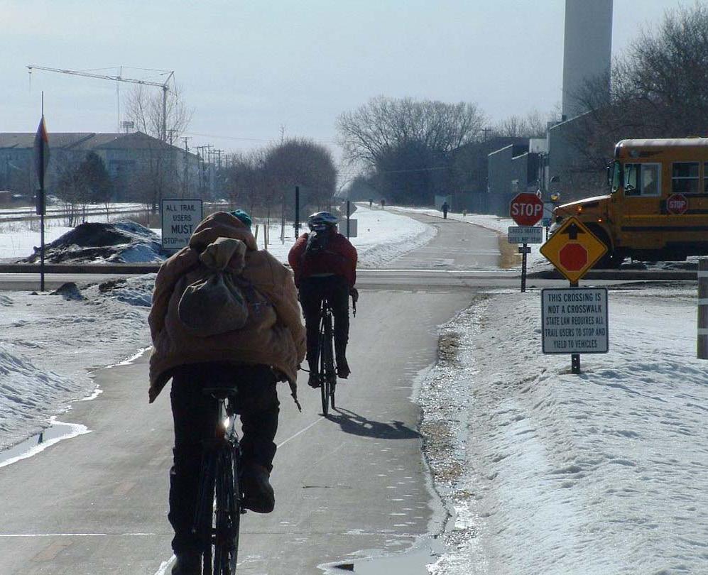 The monthly count data indicate that, while absolute numbers of bicyclists are lower during winter months, bicycling in winter increased over the last five years at a higher rate than in summer
