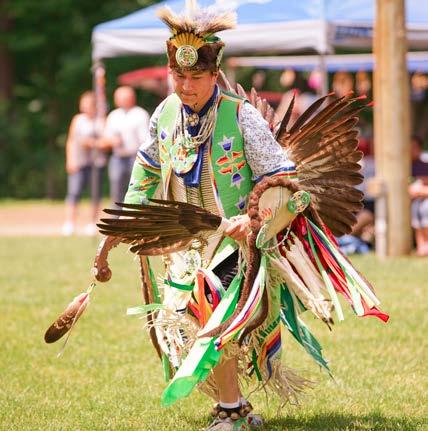 Marcus Winchester from the Pokagon Band of Potawatomi performs the Men s Grass Dance.