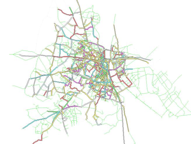 Figure 6.4 Transit Network in the Study Area Currently, about 681 bus routes and 23 shared auto routes are operated in the entire Delhi- Gurgaon area.