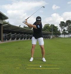PITCHING: L-SHAPED SWING SWING As the body turns and arms swing back, the extra motion will encourage the wrists to hinge in the backswing.