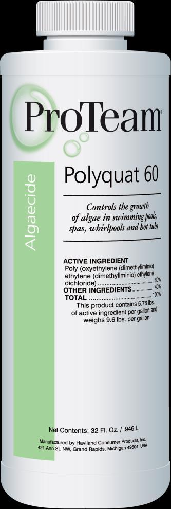 Step 4: PolyQuat 60 Week 1: Add 8 oz. per 10k Gallons Week 2: Add 3 oz. per 10k Gallons Algae is present nearly every where.