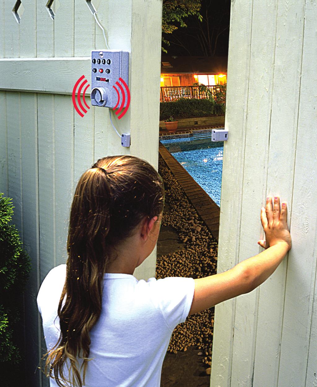 pool blocking entrance from the house or yard. The fence should be at least 4 feet high and have no holes or gaps that could allow a child to pass through.