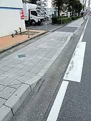 By putting ramp into the width of Sidewalk, keep an area on