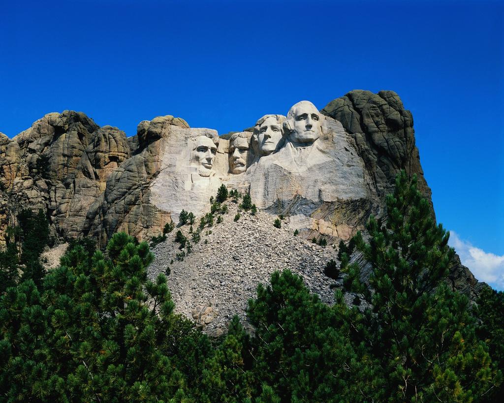 The granite mountain is 1278 acres, 5725 feet and is 5000 feet above sea level. Mt. Rushmore is located in the Black Hills near Keystone, South Dakota, USA.