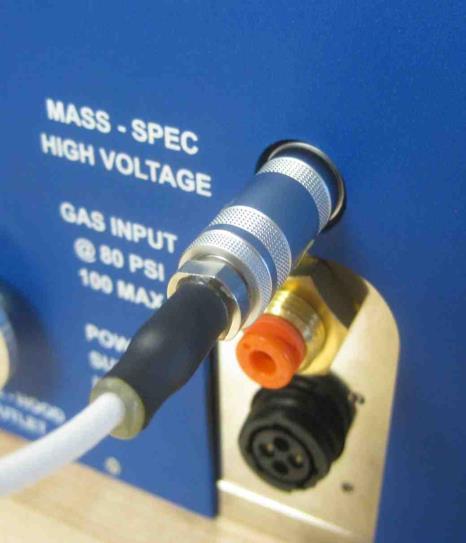 High Voltage: High voltage (HV) for the ID-Cube Source is supplied from the mass spectrometer.