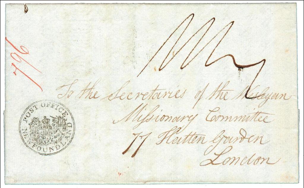 NEWFOUNDLAND to ENGLAND 1827 and 1828 1827 and 1828 Newfoundland to England by private ship Both covers