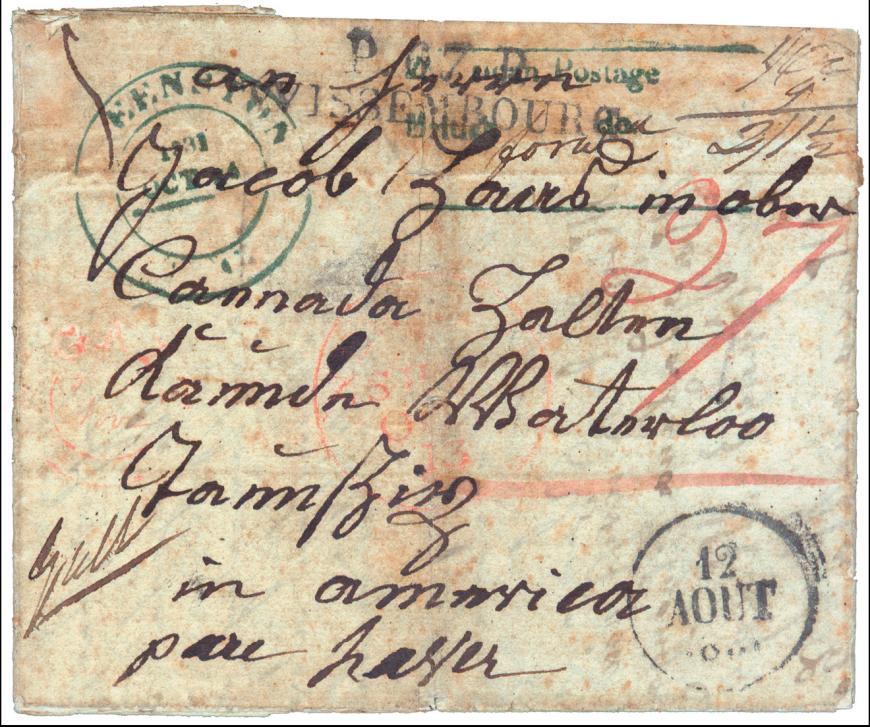 BAVARIA to CANADA 1831 and 1832 Both covers from Oburnburg, Bavaria were favoured to