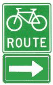 2.1 Bicycle Route Marker Sign The Bicycle Route Marker sign is an information sign used to guide cyclists and indicate the on and off road facilities that form part of a bicycle route.