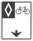2.3 Reserved Bicycle Lane Sign The Reserved Bicycle Lane sign is a regulatory device which consists of a bike symbol and a diamond-shaped symbol to indicate that the